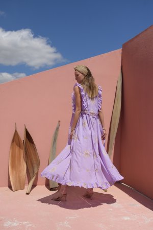Harmonia Lavender coverup embroidered details