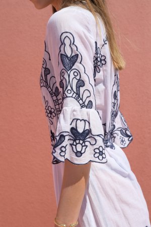 Katerina blue embroidered coverup