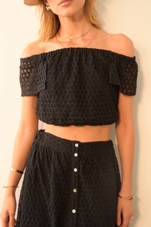Cassia black set/Skirt & top