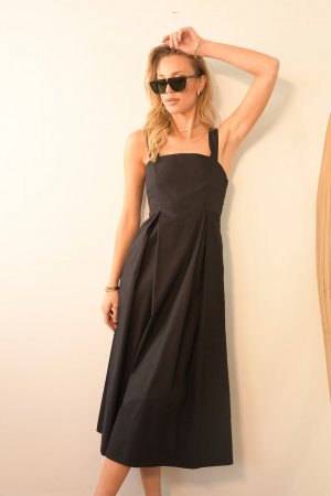 Phoebe black midi dress