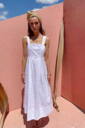 Phoebe white midi dress